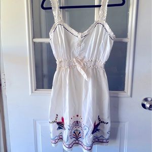 Embroidered sundress/ mini dress, linen